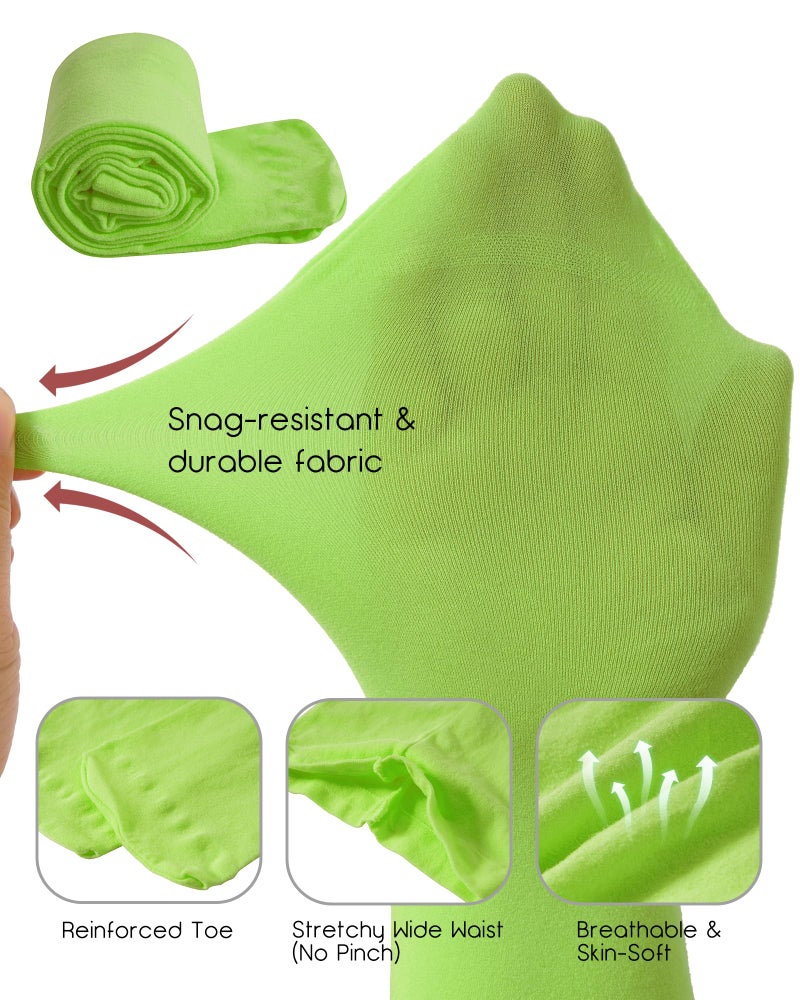CHUNG Girls Light Weight Stretchy Footed Lights Students Ballet 1or3 pieces, Green, 5-8Y - Image 3